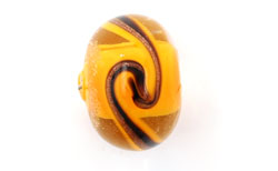 Czech Handmade Lampword Bead-Swirl Donut 18/13mm/2pc-Cry-Yellow